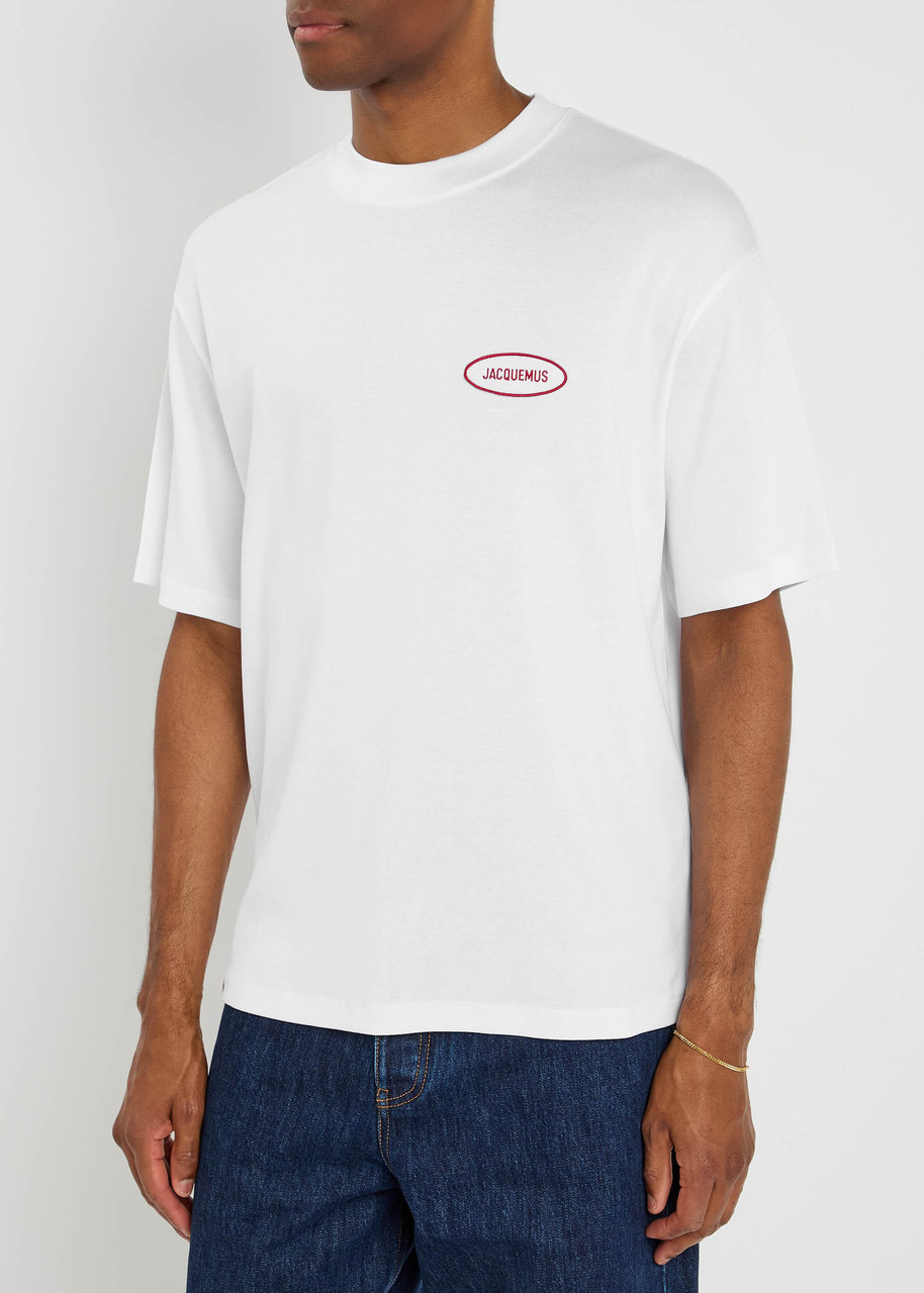 Jacquemus Mens Station Patch White Stazione Brand-patch Cotton-jersey T-shirt In White