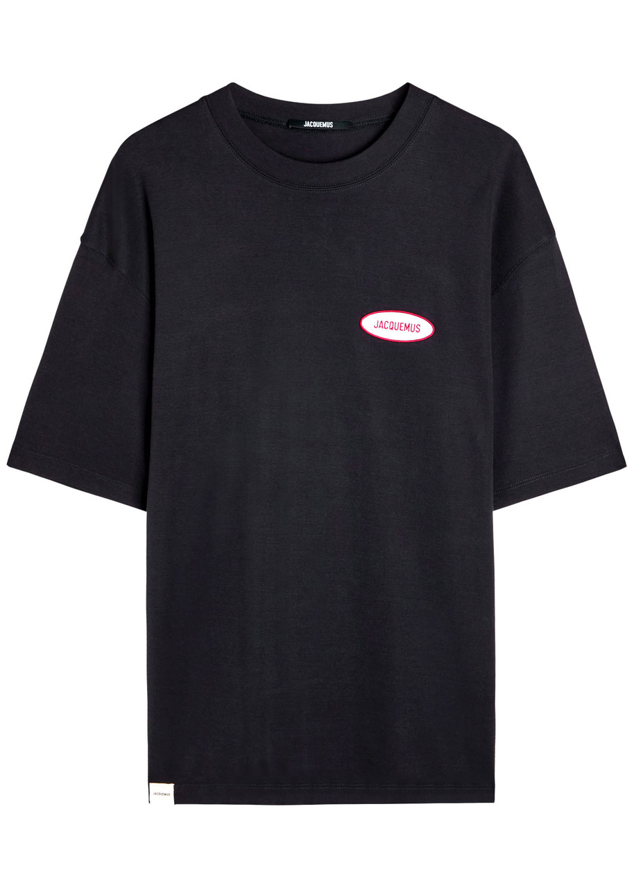 Jacquemus Le T-shirt Stazione Blu Crewneck T-shirt With Logo Patch On The Front In Cotton Jersey Man In Blue