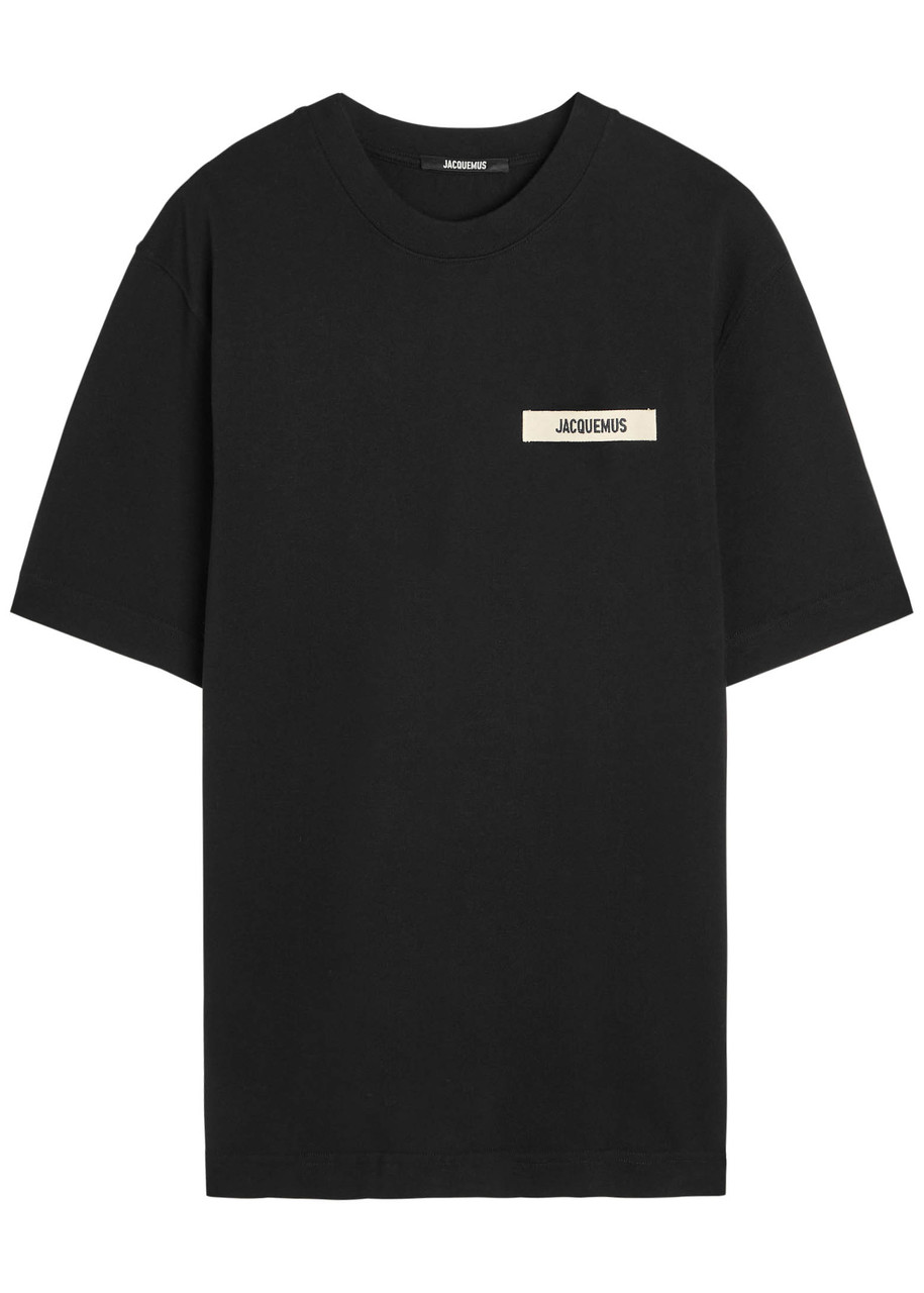Jacquemus Grosgrain Crewneck T-shirt Short Sleeves In Black