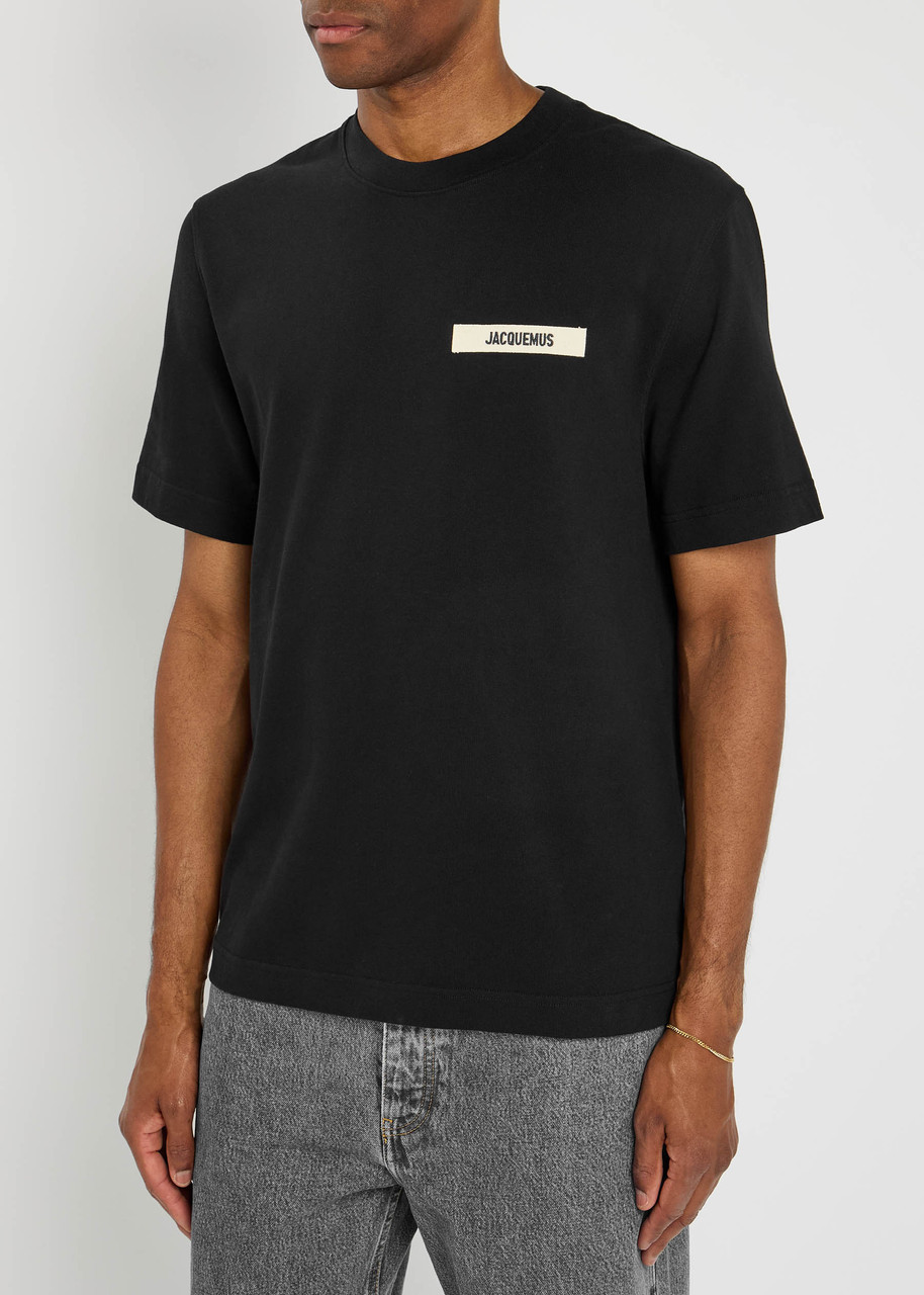 Jacquemus Grosgrain Crewneck T-shirt Short Sleeves In Black