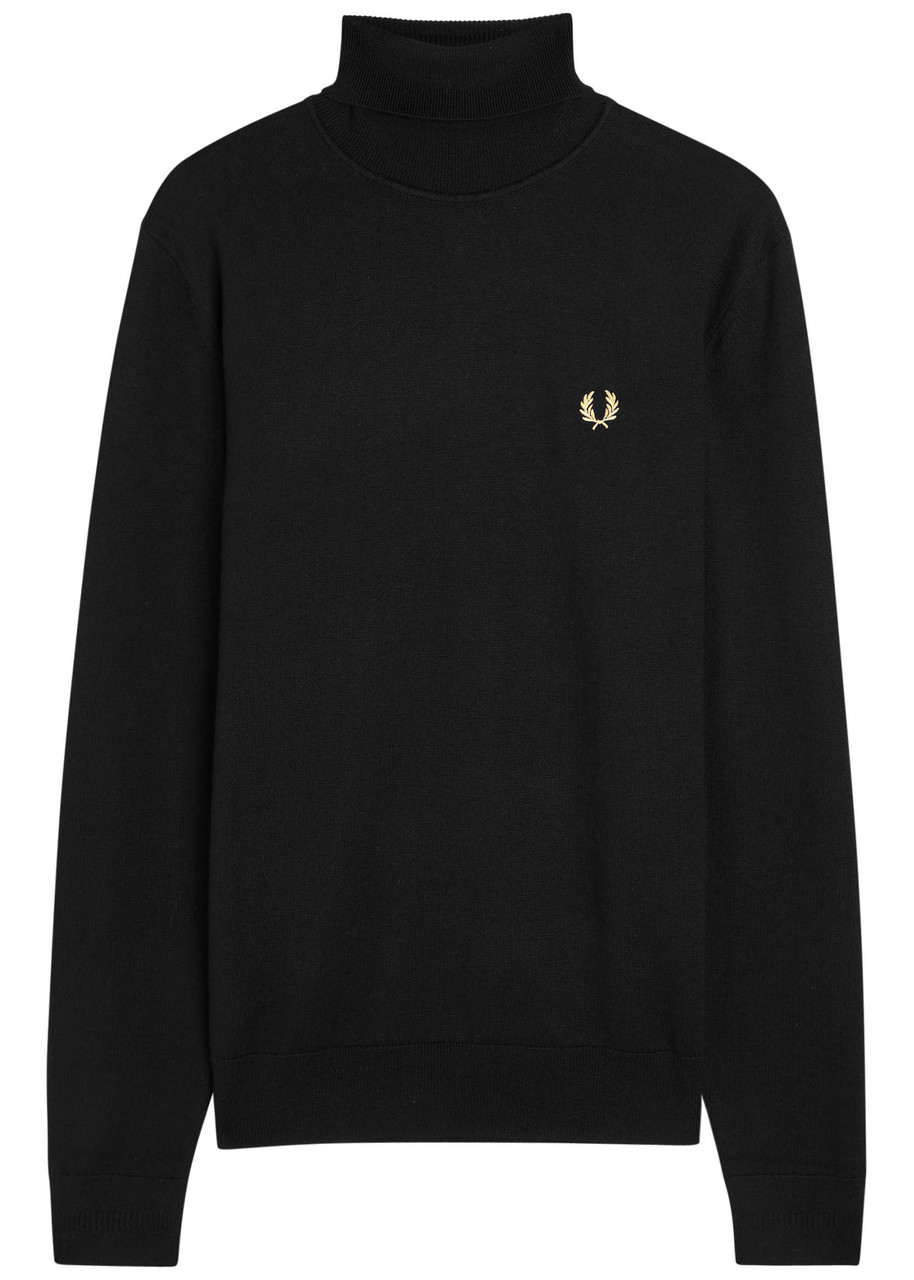 Fred Perry Logo-embroidered Wool-blend Jumper - Black - M