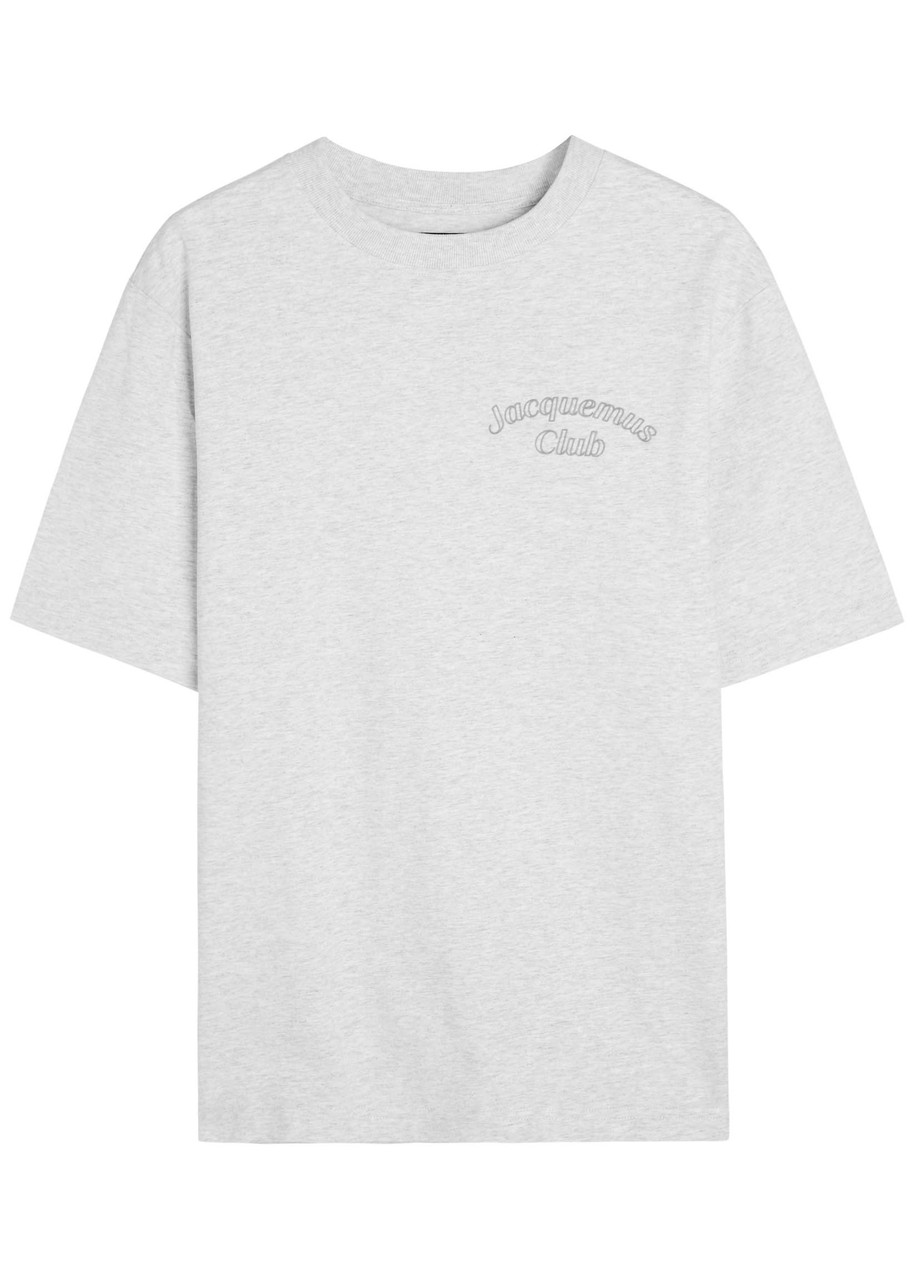 Jacquemus Grey Cotton T-shirt With Embroidered Logo In Gray