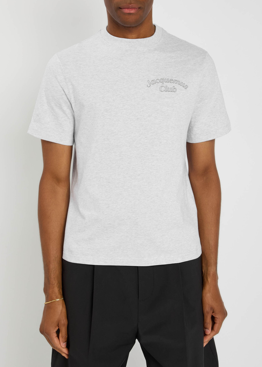 Jacquemus Grey Cotton T-shirt With Embroidered Logo In Gray