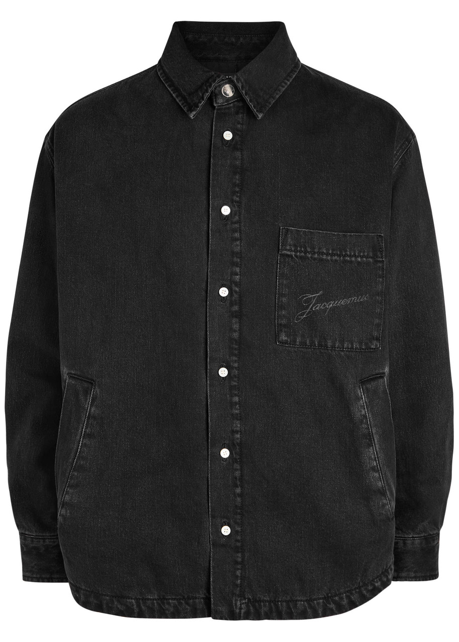 Jacquemus La Chemise Boulanger Quilted Denim Jacket In Black