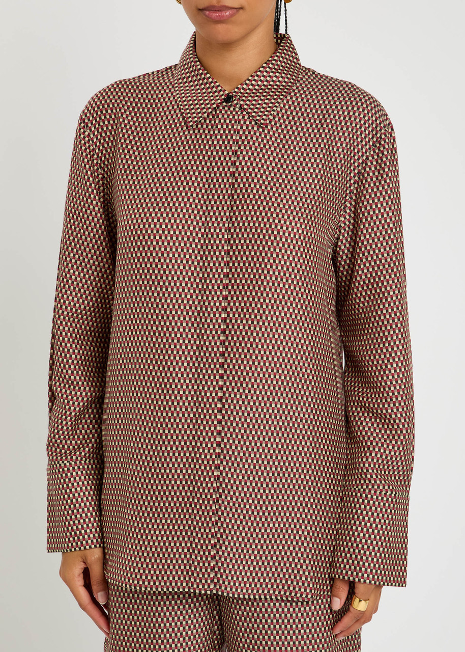 Joseph Joe Checked Woven Shirt In Brown