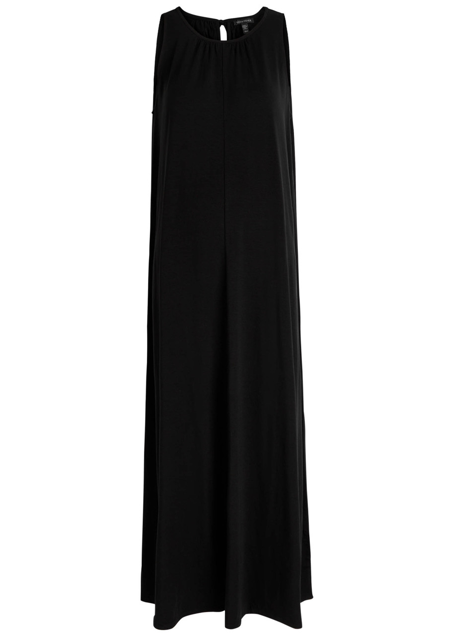 Eileen Fisher Jersey Maxi Dress In Black