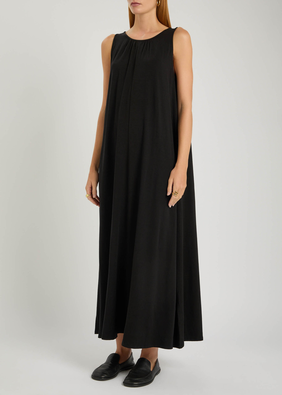 Eileen Fisher Jersey Maxi Dress In Black