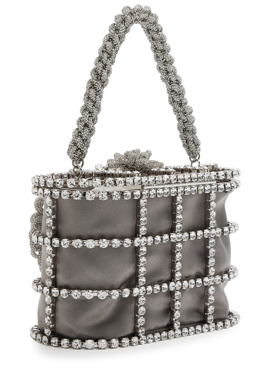 Rosantica Holli Timo Crystal-embellished Top Handle Bag In Silver