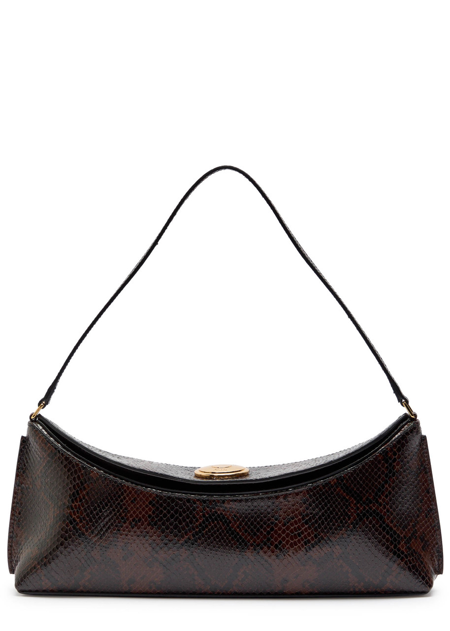 Jacquemus Le Calisson Crocodile-effect Leather Shoulder Bag In Brown