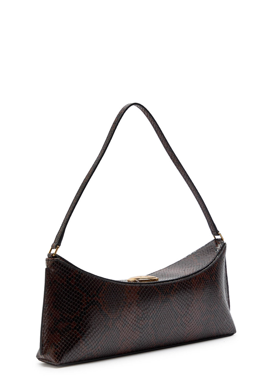 Jacquemus Le Calisson Crocodile-effect Leather Shoulder Bag In Brown