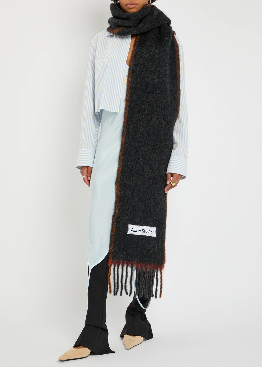 Acne Studios Valley Wool-blend Scarf In Black