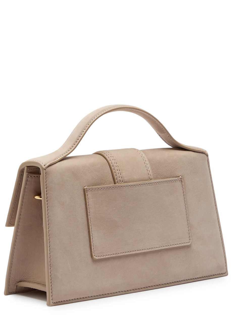 Jacquemus Le Grande Bambino Suede Top Handle Bag In Neutral