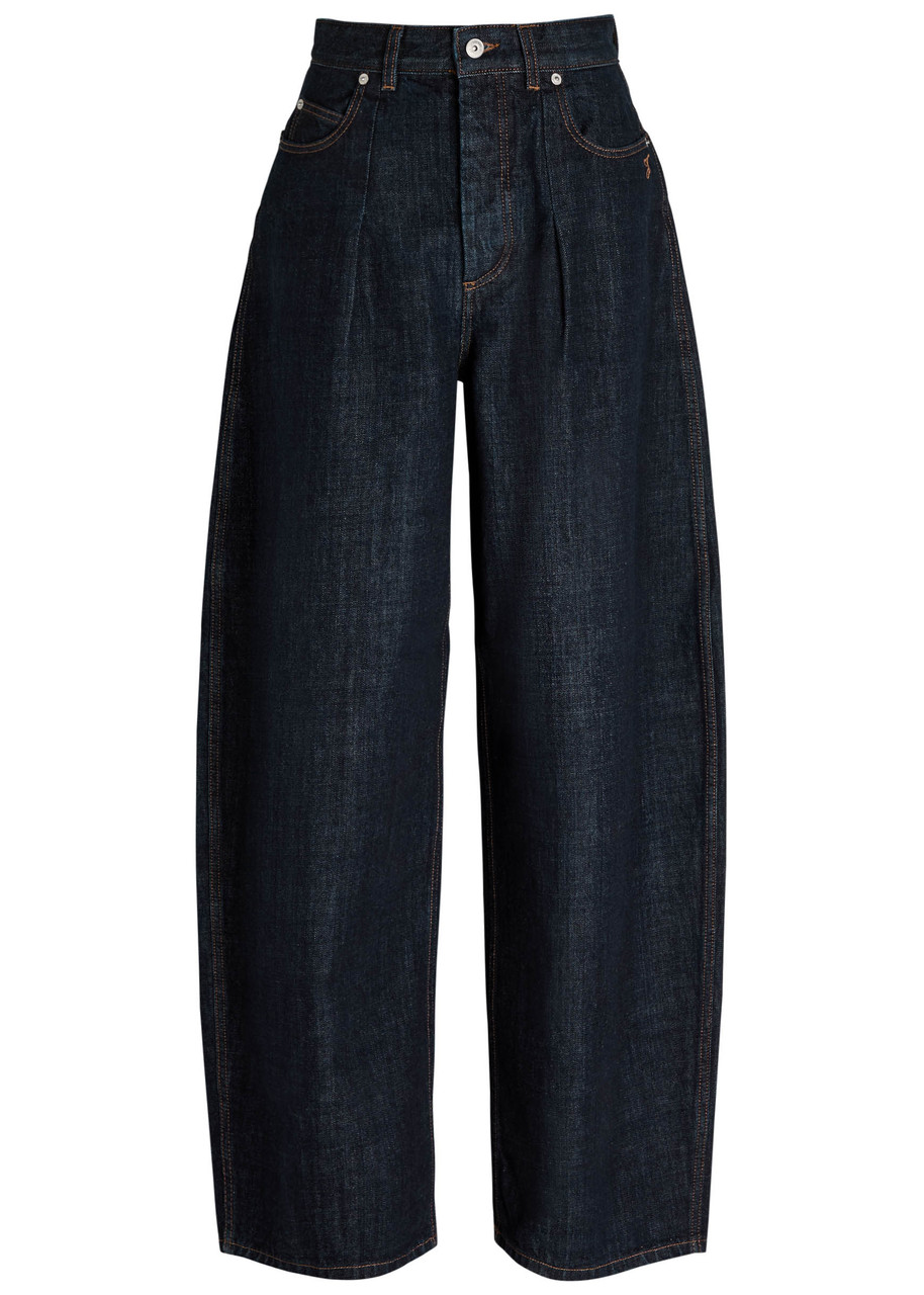 Jacquemus Women De-nimes Ovalo Denim Pants In Blue