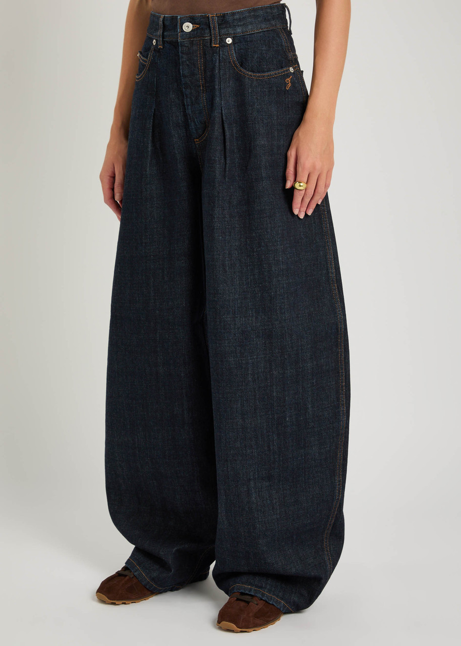 Jacquemus Women De-nimes Ovalo Denim Pants In Blue