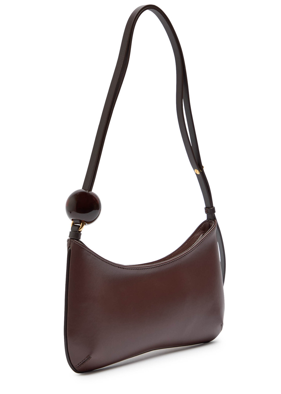 Jacquemus Womens Le Bisou Perle Leather Shoulder Bag Medium Brown In Brown