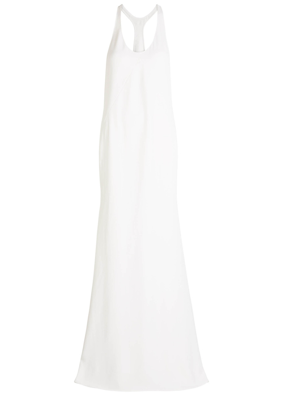 Jacquemus The Marcel Paneled Crepe Maxi Dress In White