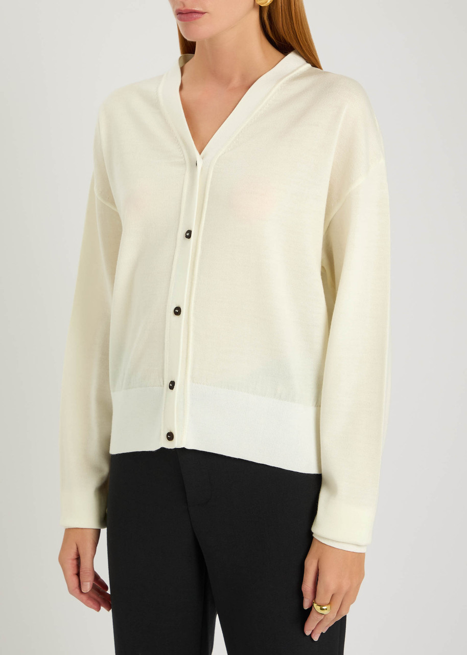 Jacquemus Le Cardigan Brode Logo-embroidered Wool-blend Cardigan In White