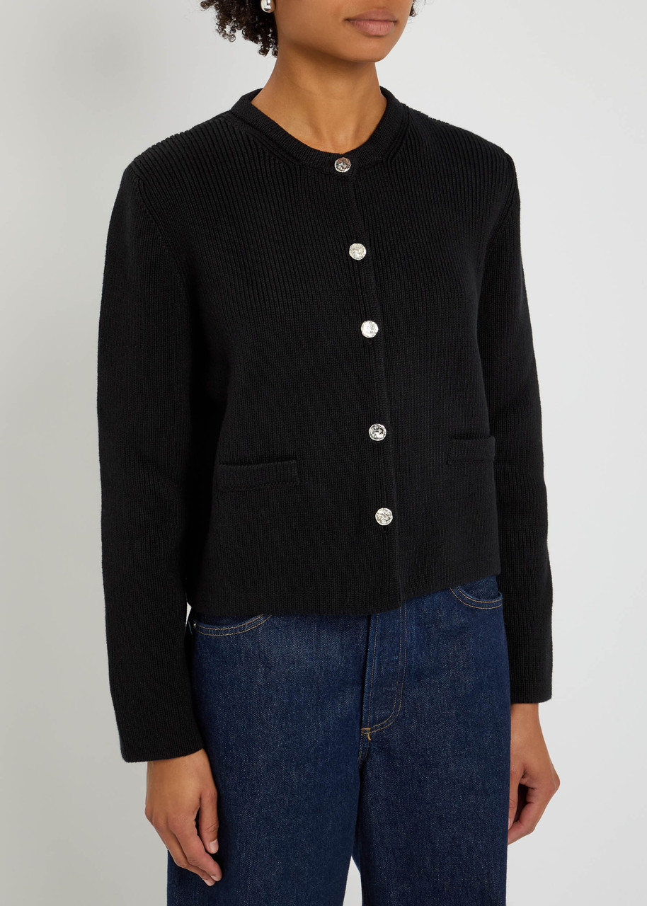 Almada Label Nova Cotton-knit Cardigan In Black