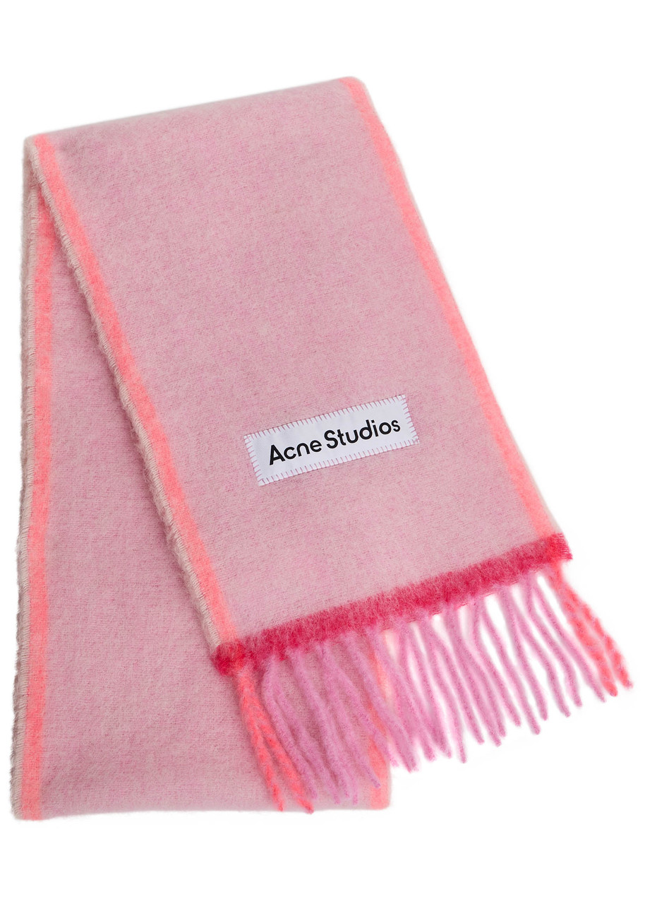 Acne Studios Valley Wool-blend Scarf In Pink