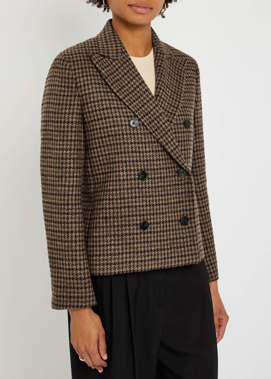 Weekend Max Mara Tempera Houndstooth Wool-blend Blazer In Gray