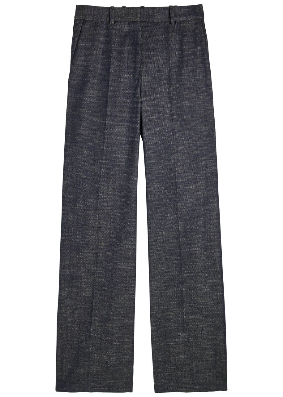Joseph Morrisey Wool-blend Wide-leg Trousers In Blue