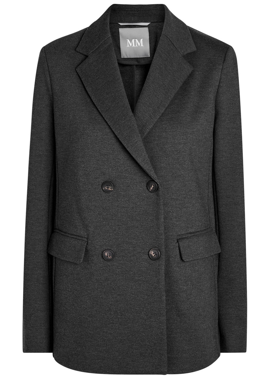 Mm Virgus Double-breasted Jersey Blazer In Gray