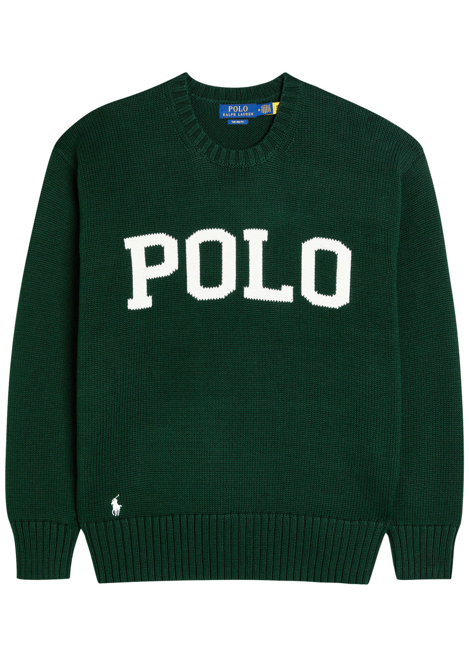 Polo Ralph Lauren Logo-intarsia Cotton Jumper - Dark Green