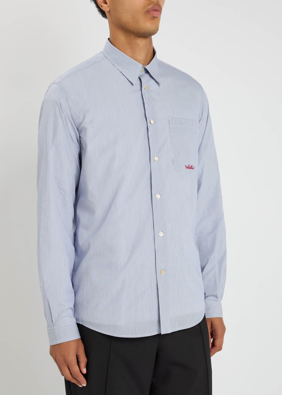 Valentino Garavani Striped Shirt Shirt And Blouse Light Blue In Multi