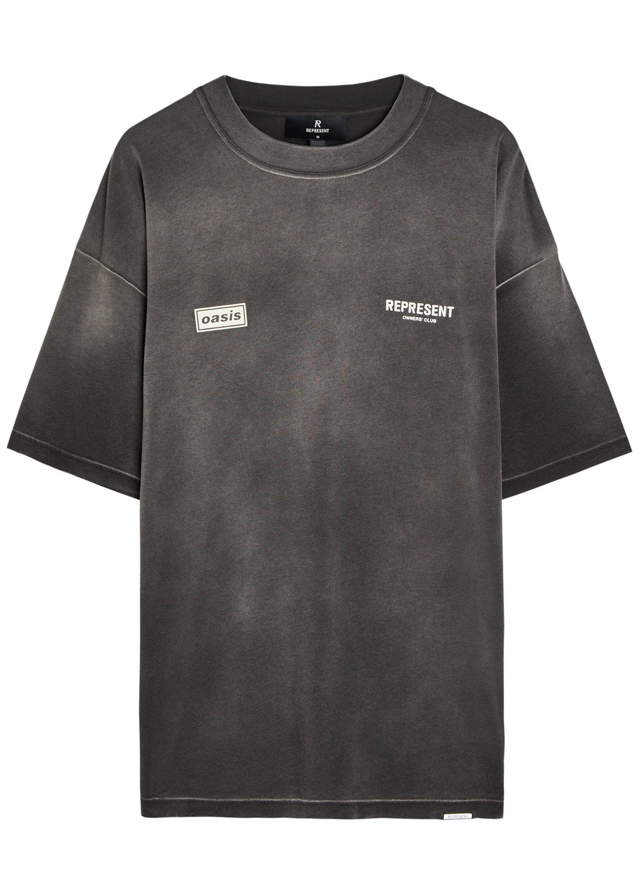 Represent X Oasis Owners Club Cotton T-shirt In Black