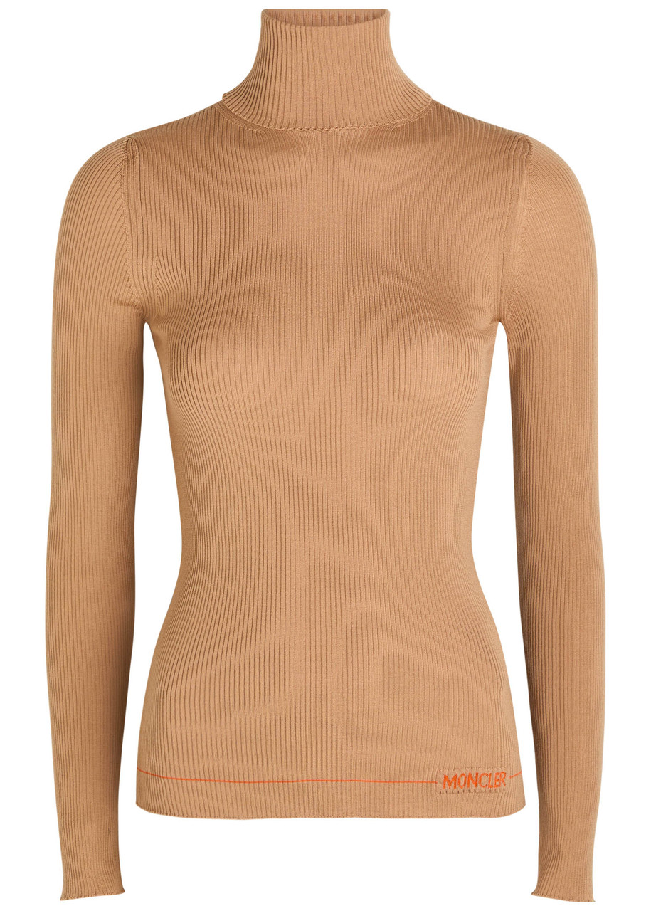 Moncler Wool Turtleneck Sweater In Brown
