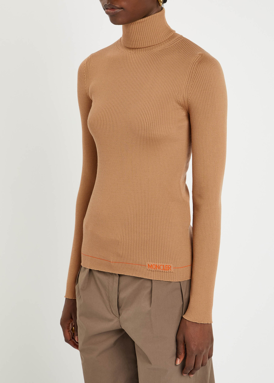 Moncler Wool Turtleneck Sweater In Brown