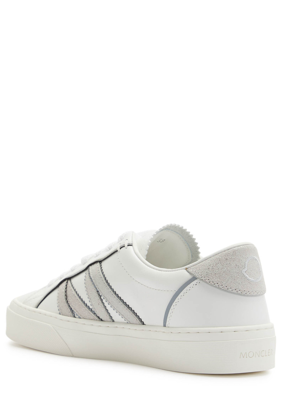 Moncler Leather Low-top Sneakers Stitching Rubber Sole In Multi
