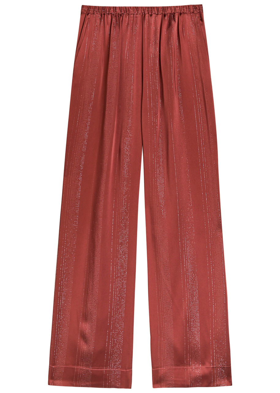 Forte Forte Forte_forte Metallic Satin Trousers In Burgundy