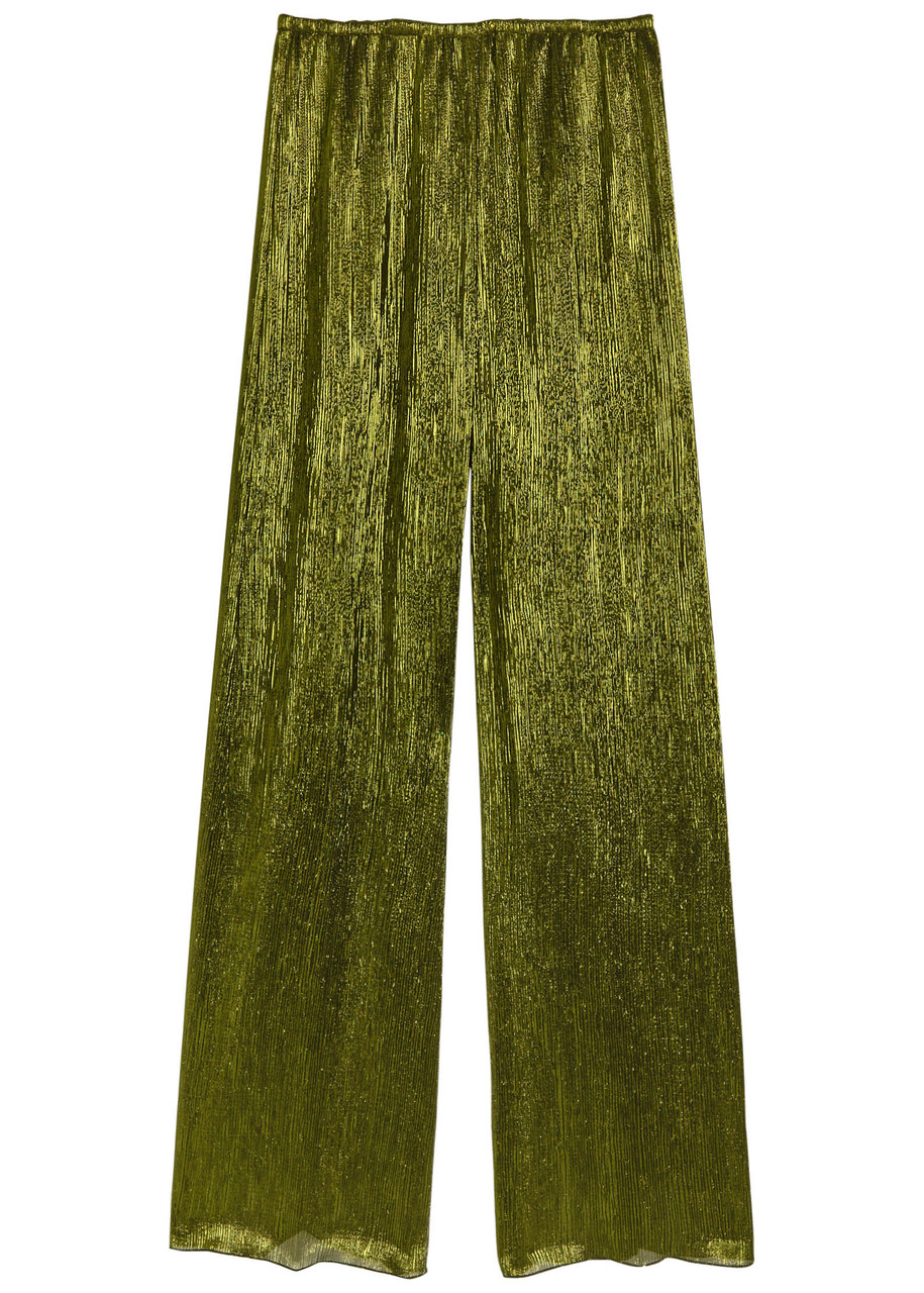 Forte Forte Forte_forte Lamé Voile Trousers In Green
