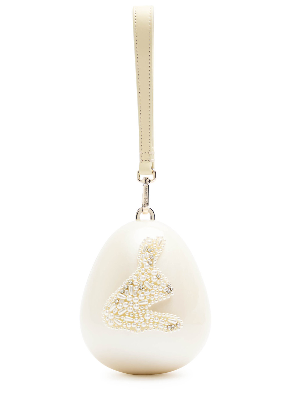 Simone Rocha Micro Egg Faux-pearl Acrylic Cross-body Bag In White