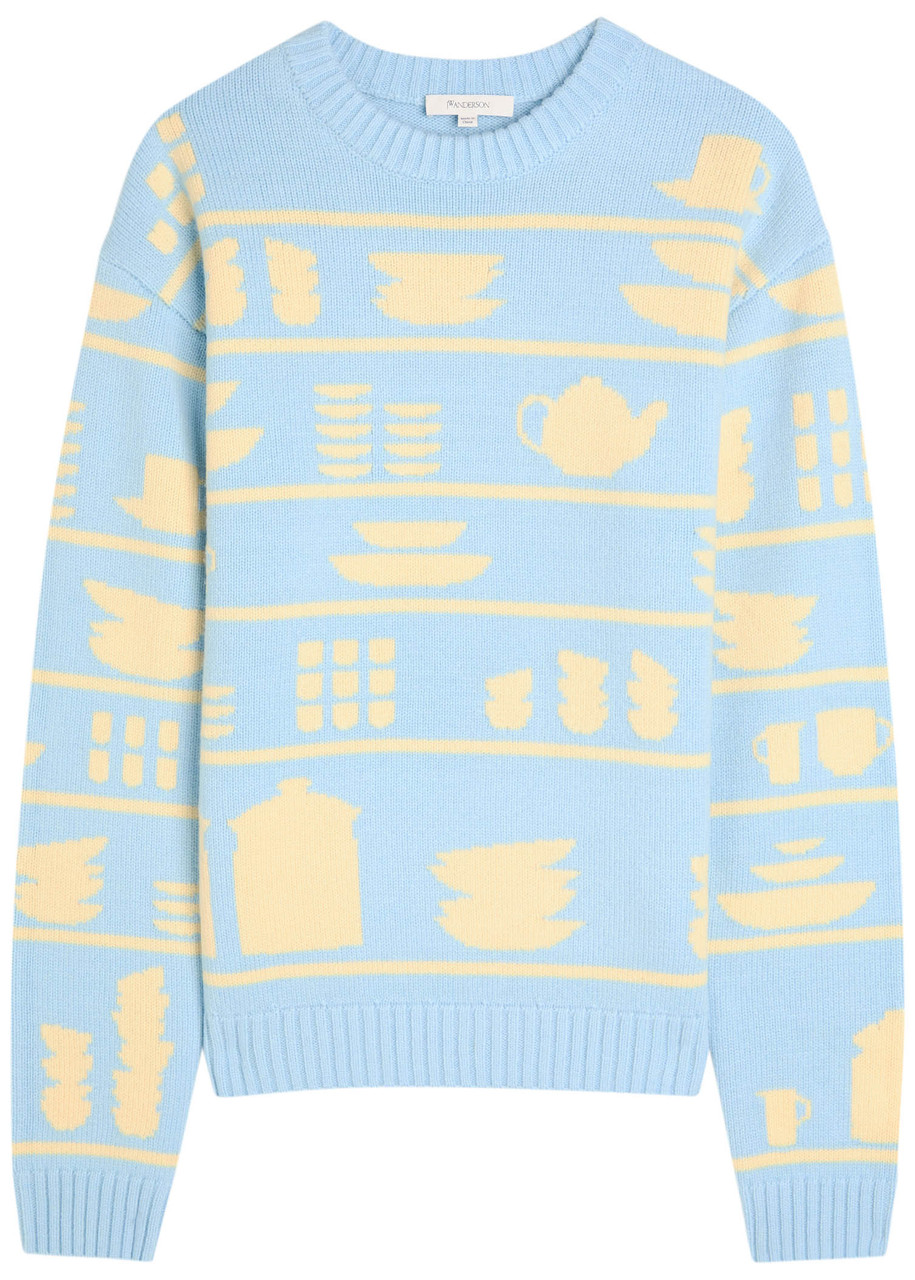 Jw Anderson Crockery-intarsia Wool Jumper In Multi