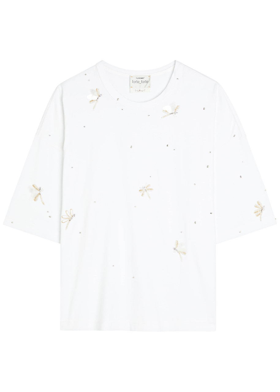 Forte Forte Dragonfly Embellished T-shirt In White