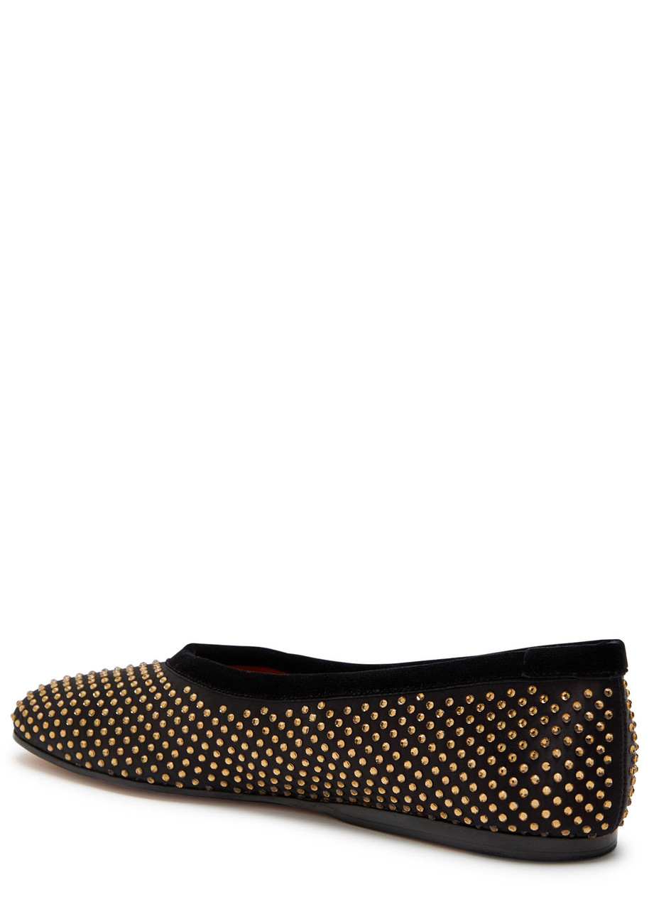 Forte Forte Forte_forte Crystal-embellished Satin Ballet Flats In Black