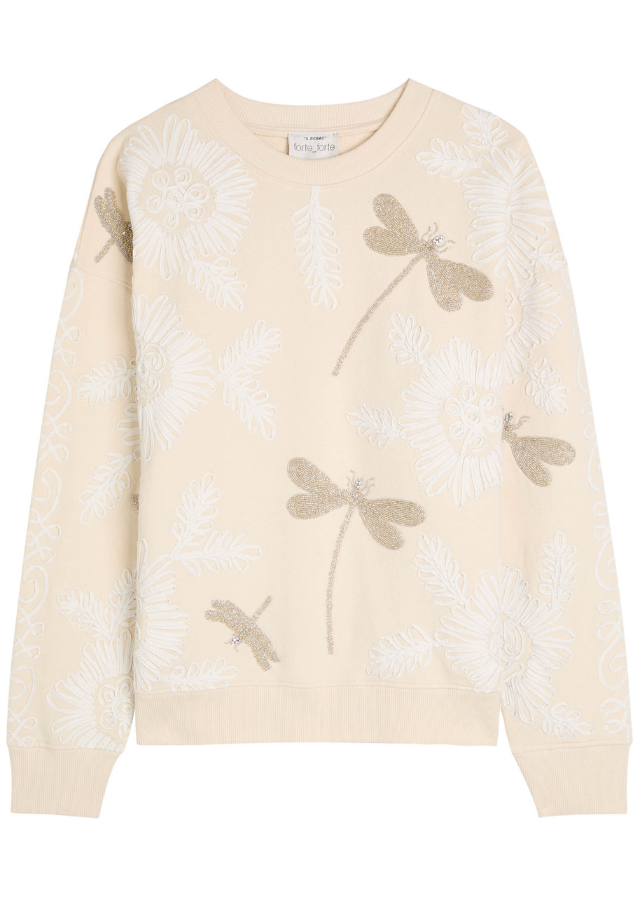Forte Forte Embroidered Cotton Sweatshirt In White