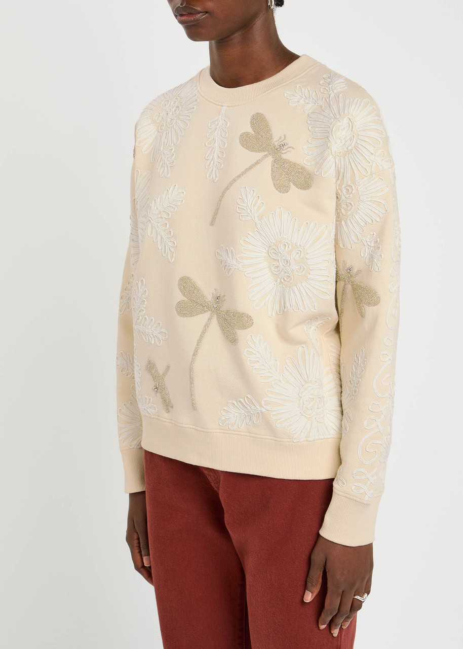 Forte Forte Embroidered Cotton Sweatshirt In White
