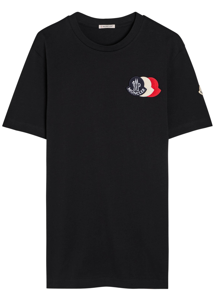 Moncler Logo-appliqué Cotton T-shirt In Black