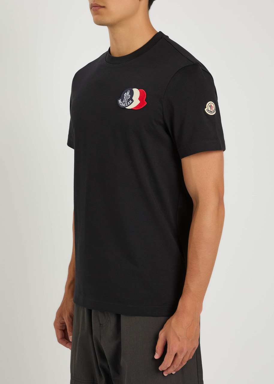 Moncler Logo-appliqué Cotton T-shirt In Black