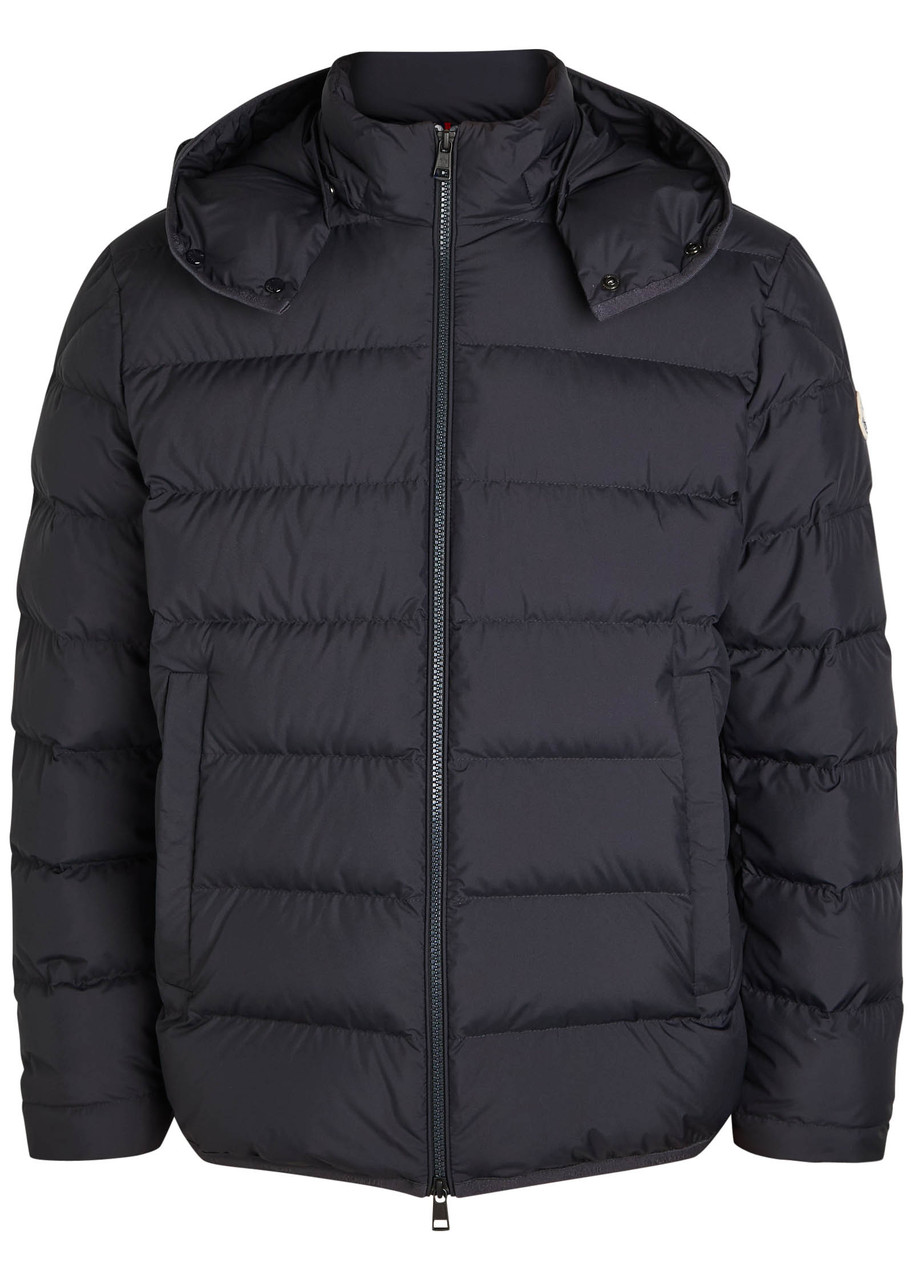Moncler Midnight Blue Polyester Montbrocq Down Jacket In Black
