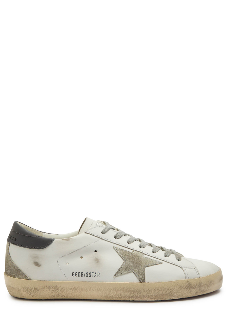 Golden Goose Panelled Sneakers With Signature Star Patch And Distressed Effect In White