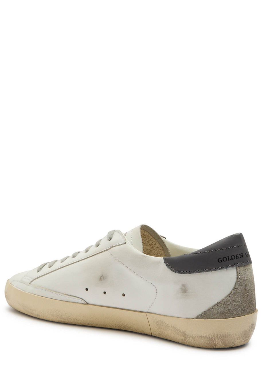 Golden Goose Panelled Sneakers With Signature Star Patch And Distressed Effect In White