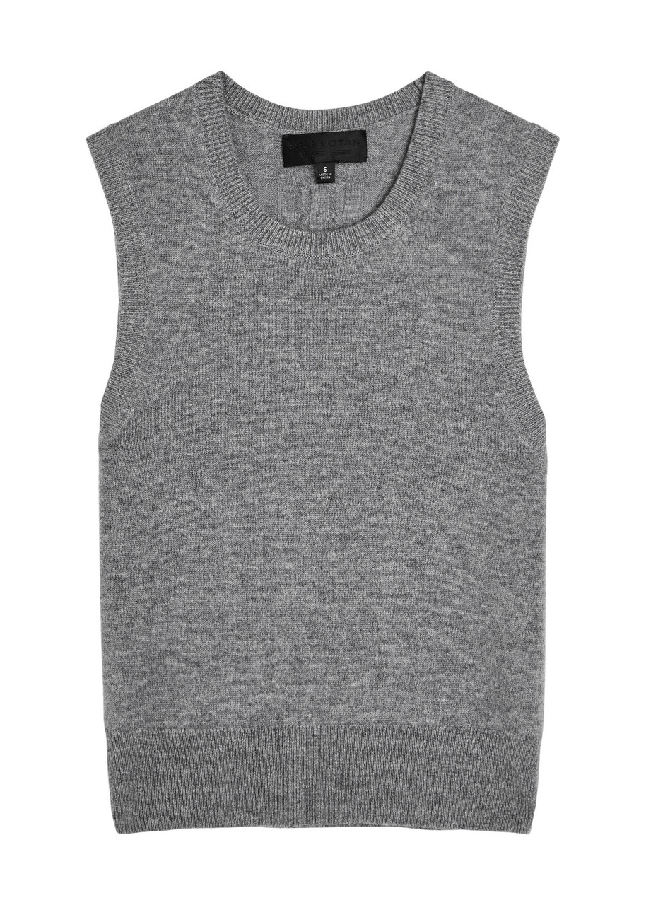 Nili Lotan May Cropped Cashmere Tank In Gray