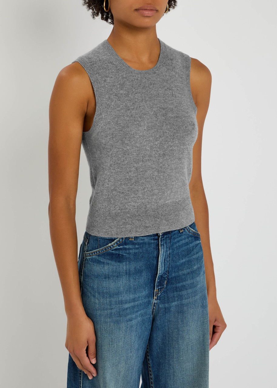 Nili Lotan May Cropped Cashmere Tank In Gray