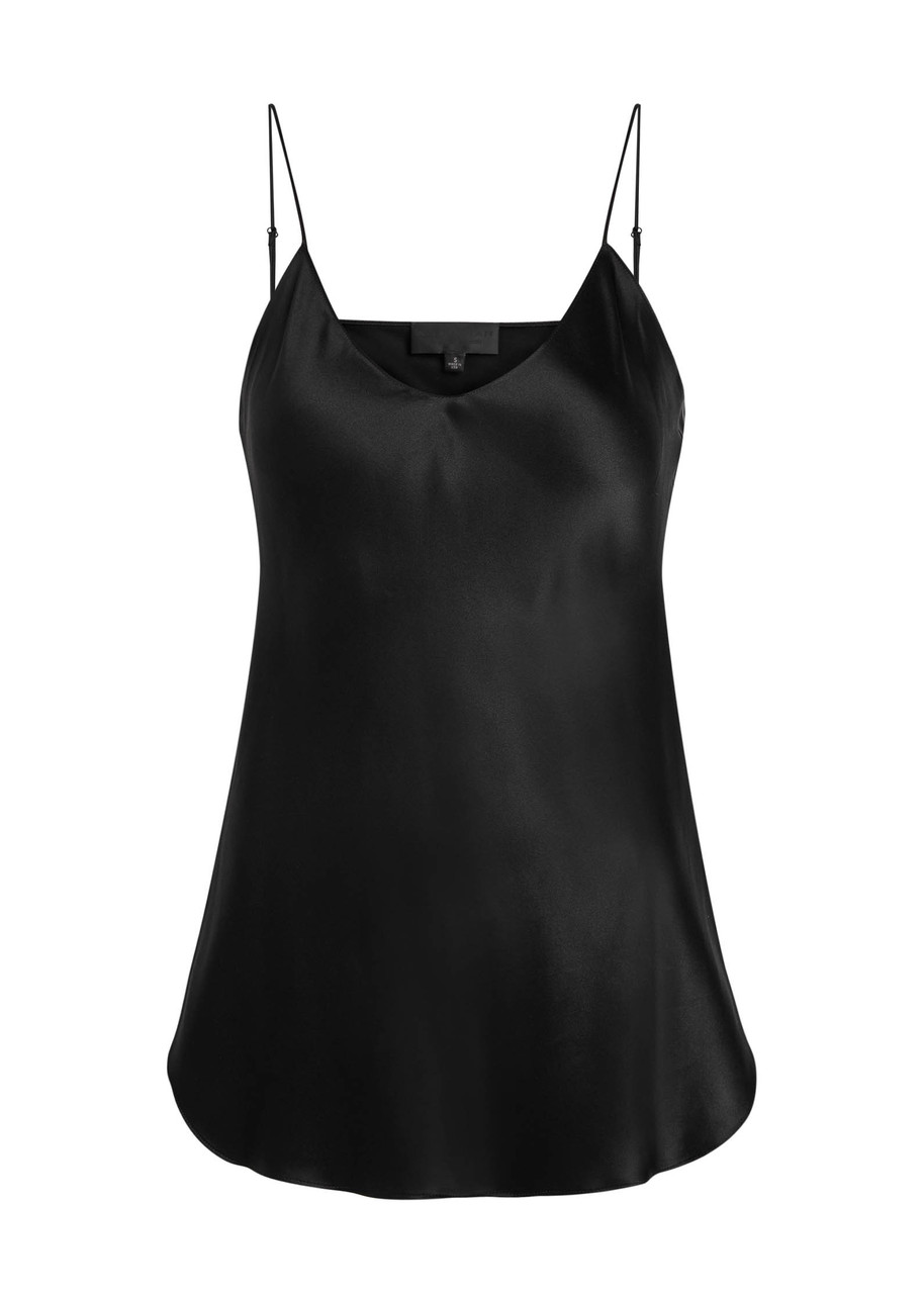 Nili Lotan Isabella Silk-satin Top In Black