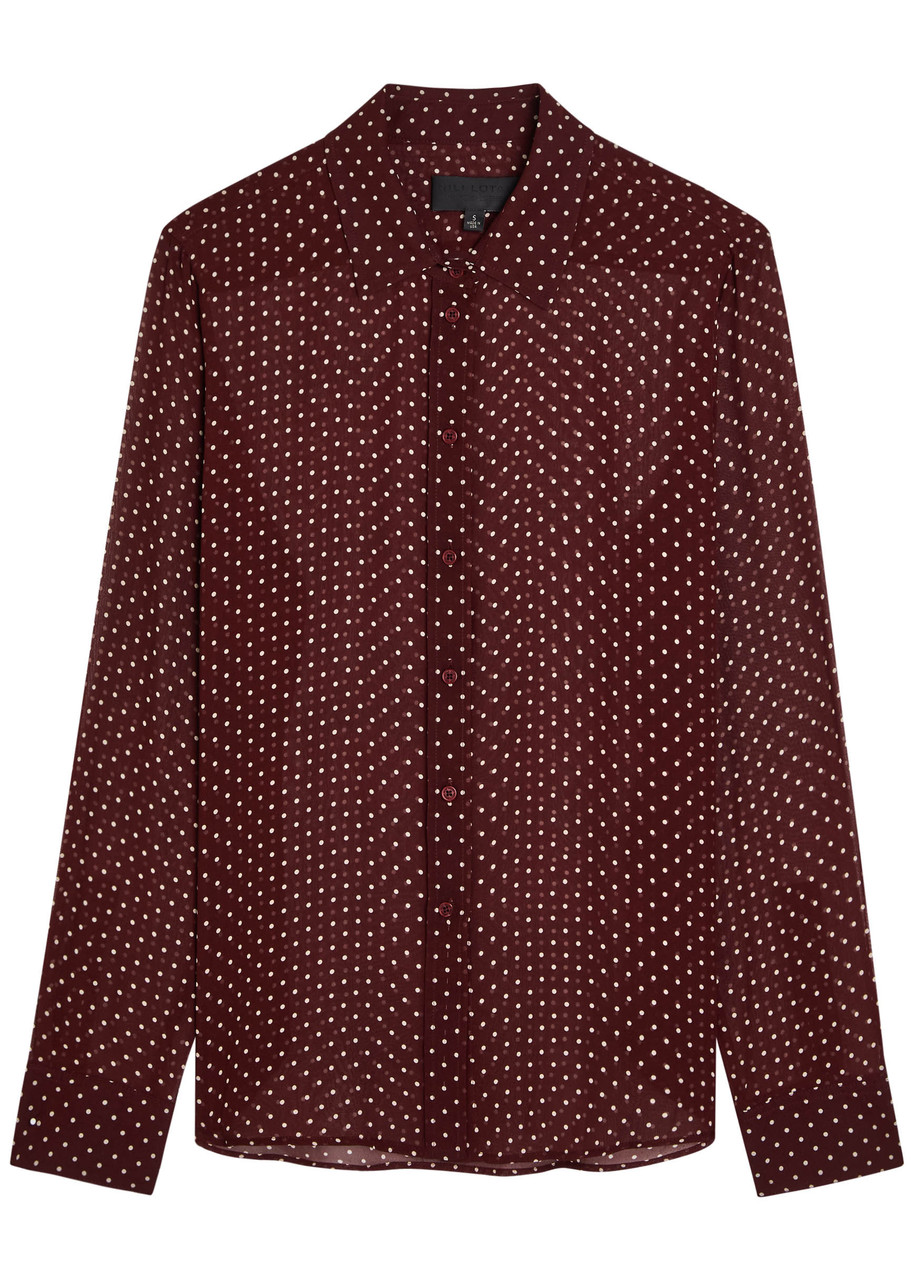 Nili Lotan Gaia Polka Dot Silk-chiffon Shirt In Red