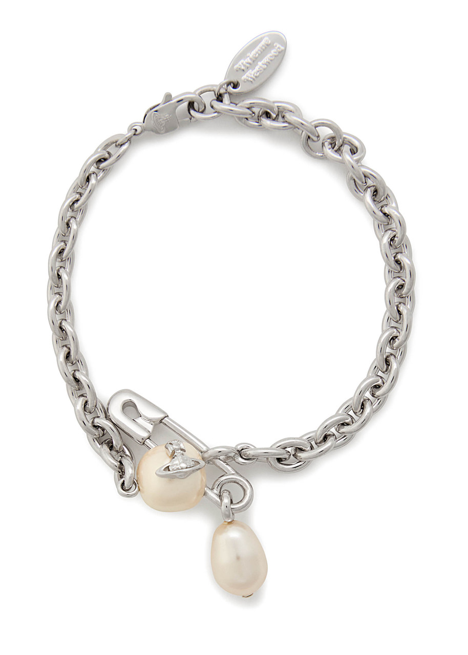 Vivienne Westwood Claude Small Safety-pin Bracelet In Metallic